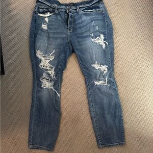 Judy Blue Ripped Denim Skinny Jeans